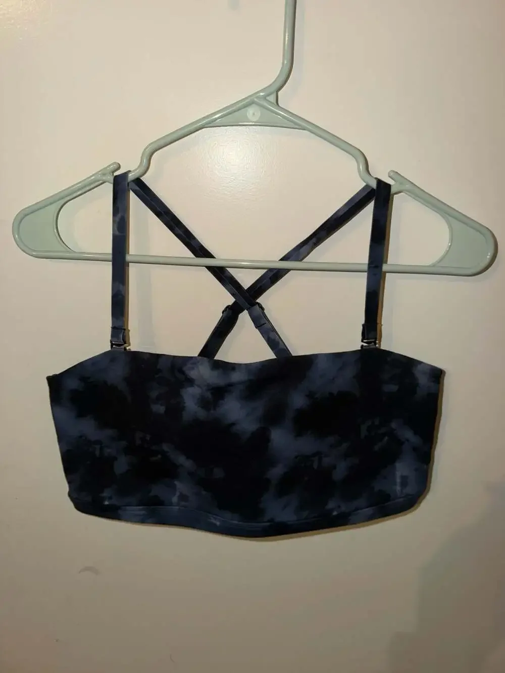 LSKD Black Blue Tie Dye Strappy Sports Bra XL